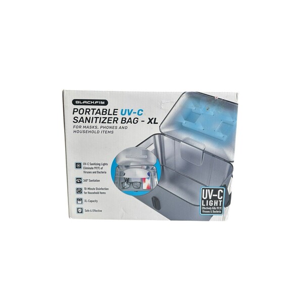 Black Fin Portable UV Sanitizer Bag XL 11L UV Light Sterilizer Masks Phones - Picture 6 of 16